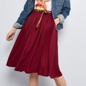 ModClothBreathtaking Tiger Lilies Red Skirt - Size M